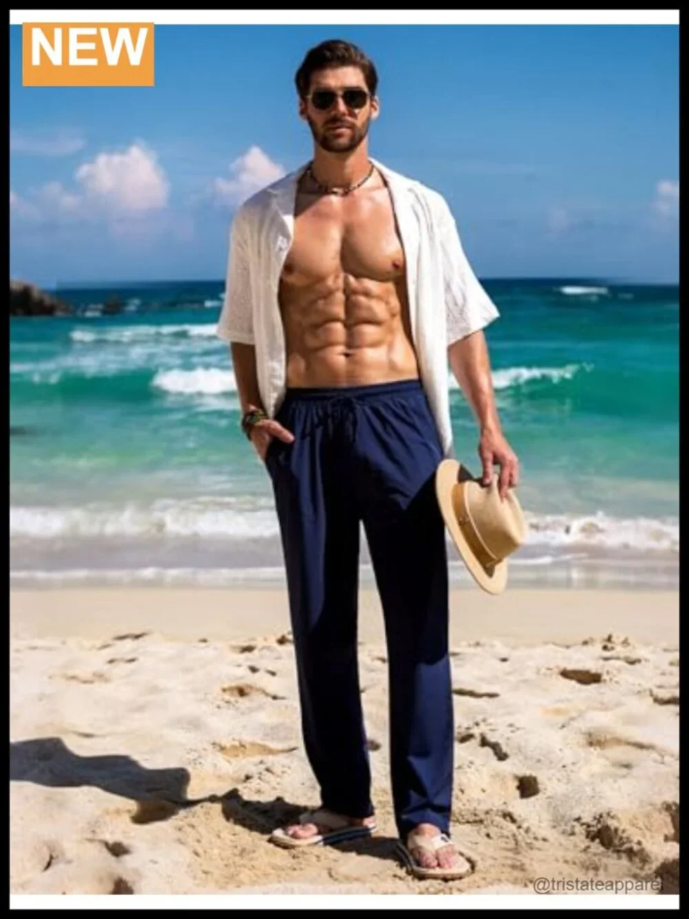 Men's Quick Dry UPF 50+ Swim Pants with Pockets Drawstring Waist